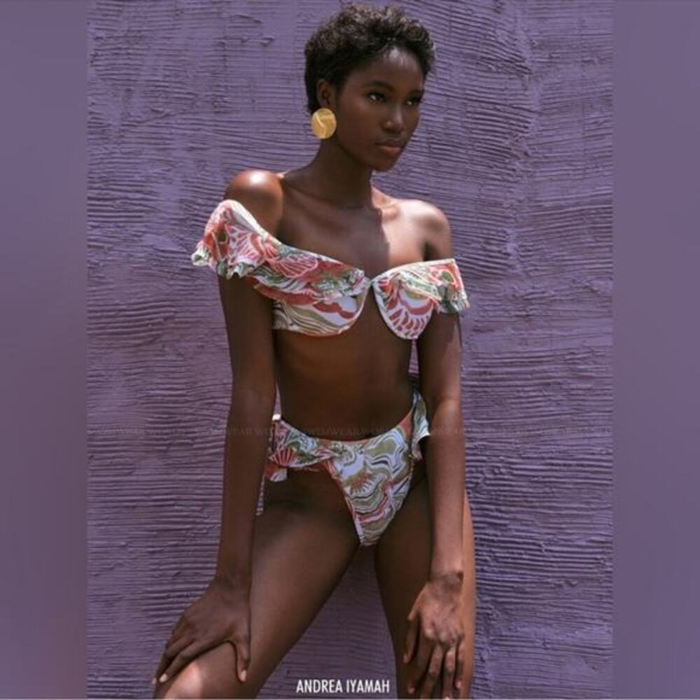 Andrea Iyamah Salama Bikini SET‎ XXL in Abstract Mushroom Print